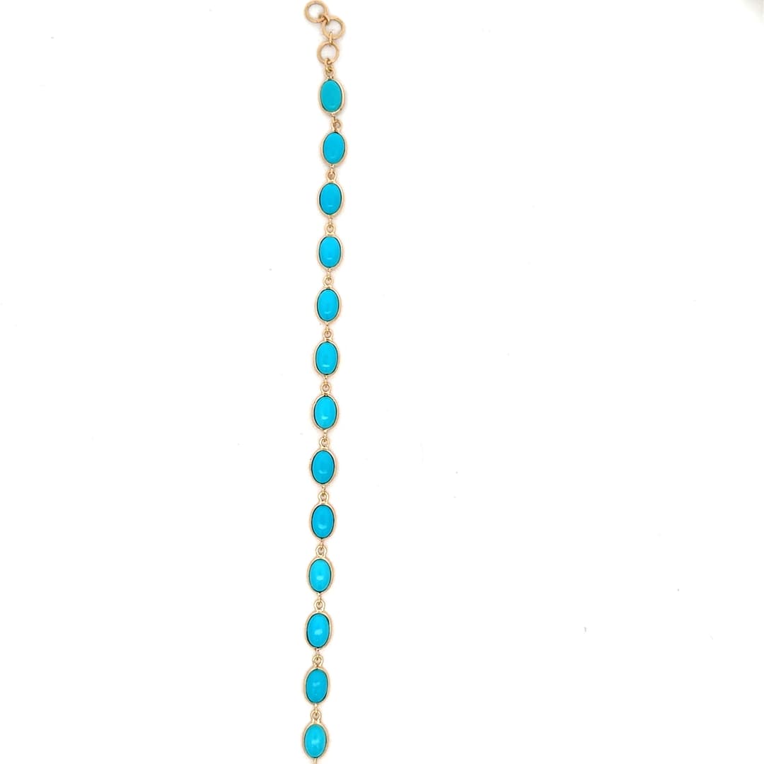 Turquoise Bracelet in 14k Yellow Gold
