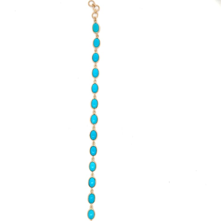 Turquoise Bracelet in 14k Yellow Gold