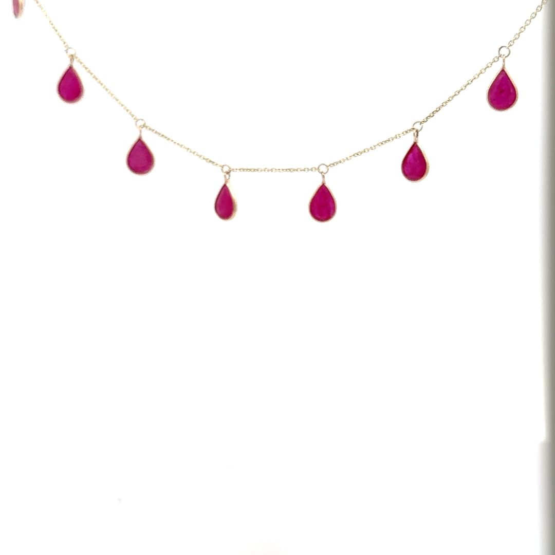 Ruby Necklace in 14k Yellow Gold
