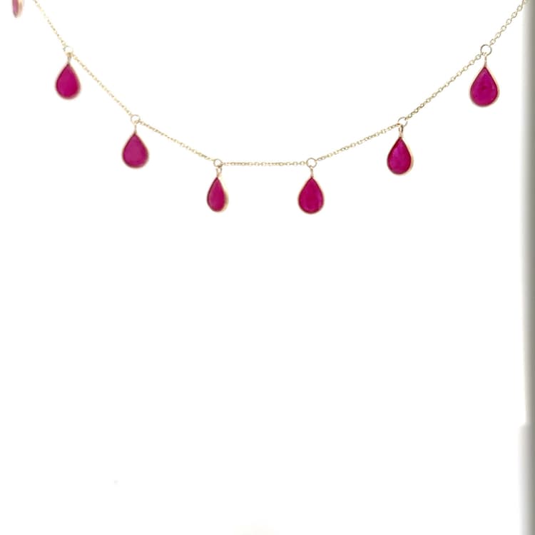 Ruby Necklace in 14k Yellow Gold