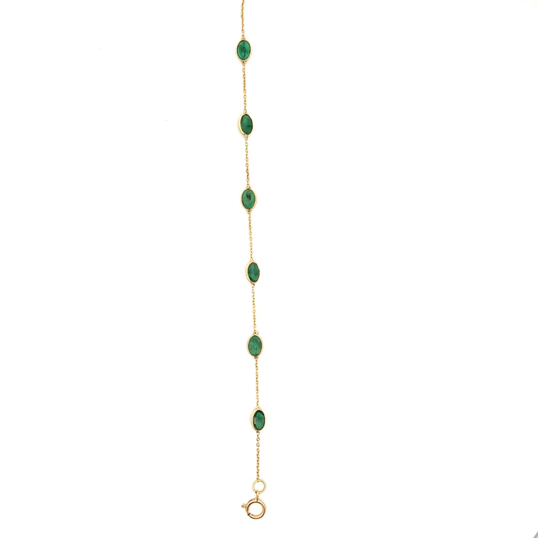 Emerald Bracelet in 14k Yellow Gold