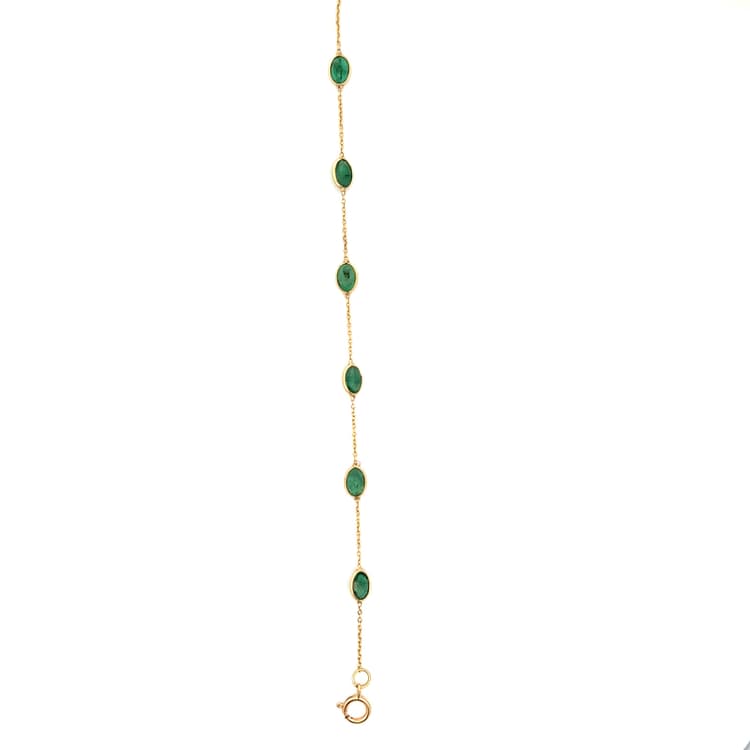 Emerald Bracelet in 14k Yellow Gold