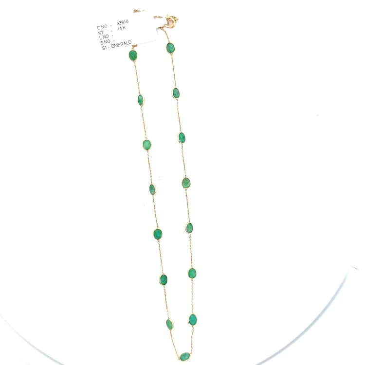 Emerald Necklace in 14k Yellow Gold