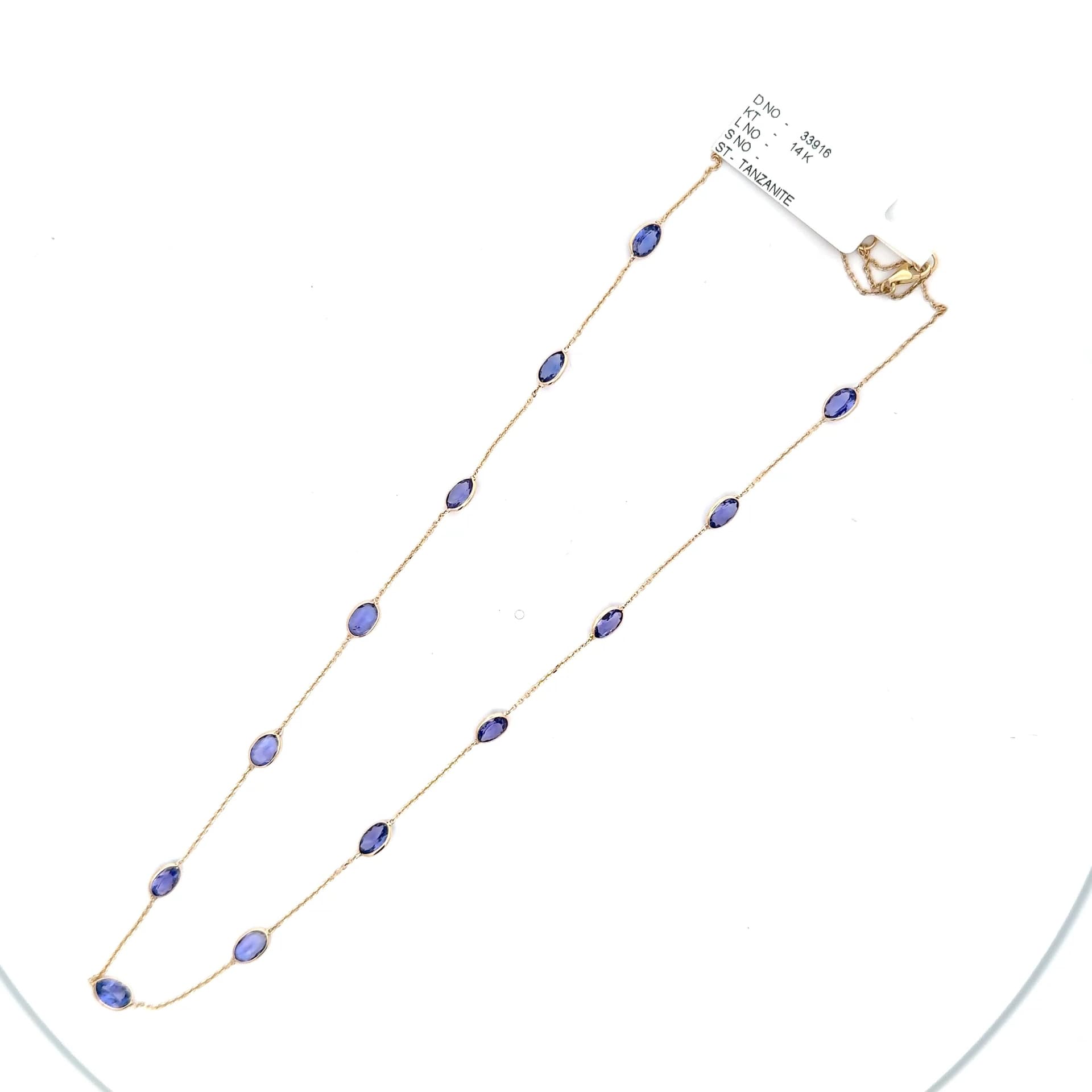 Tanzanite Necklace in 14k Yellow Gold