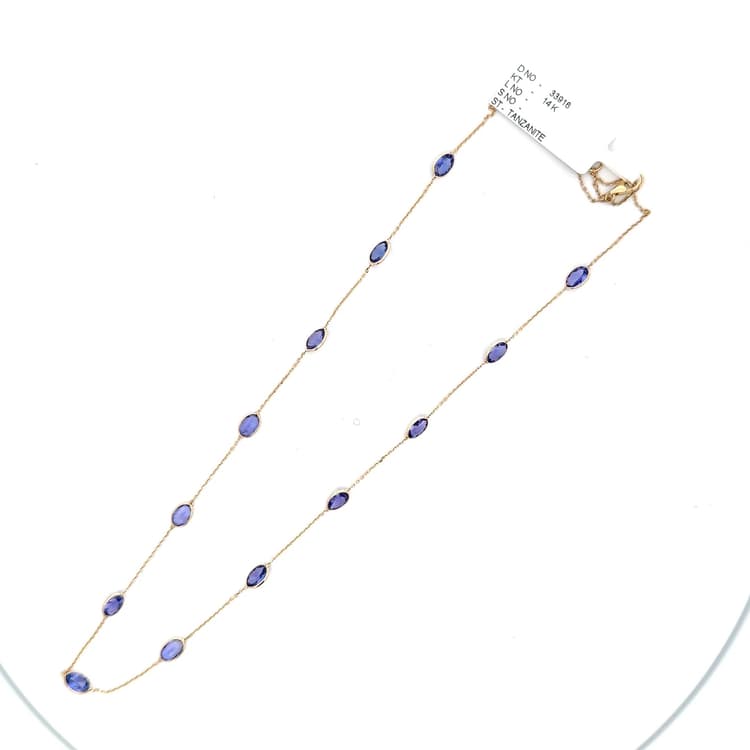 Tanzanite Necklace in 14k Yellow Gold