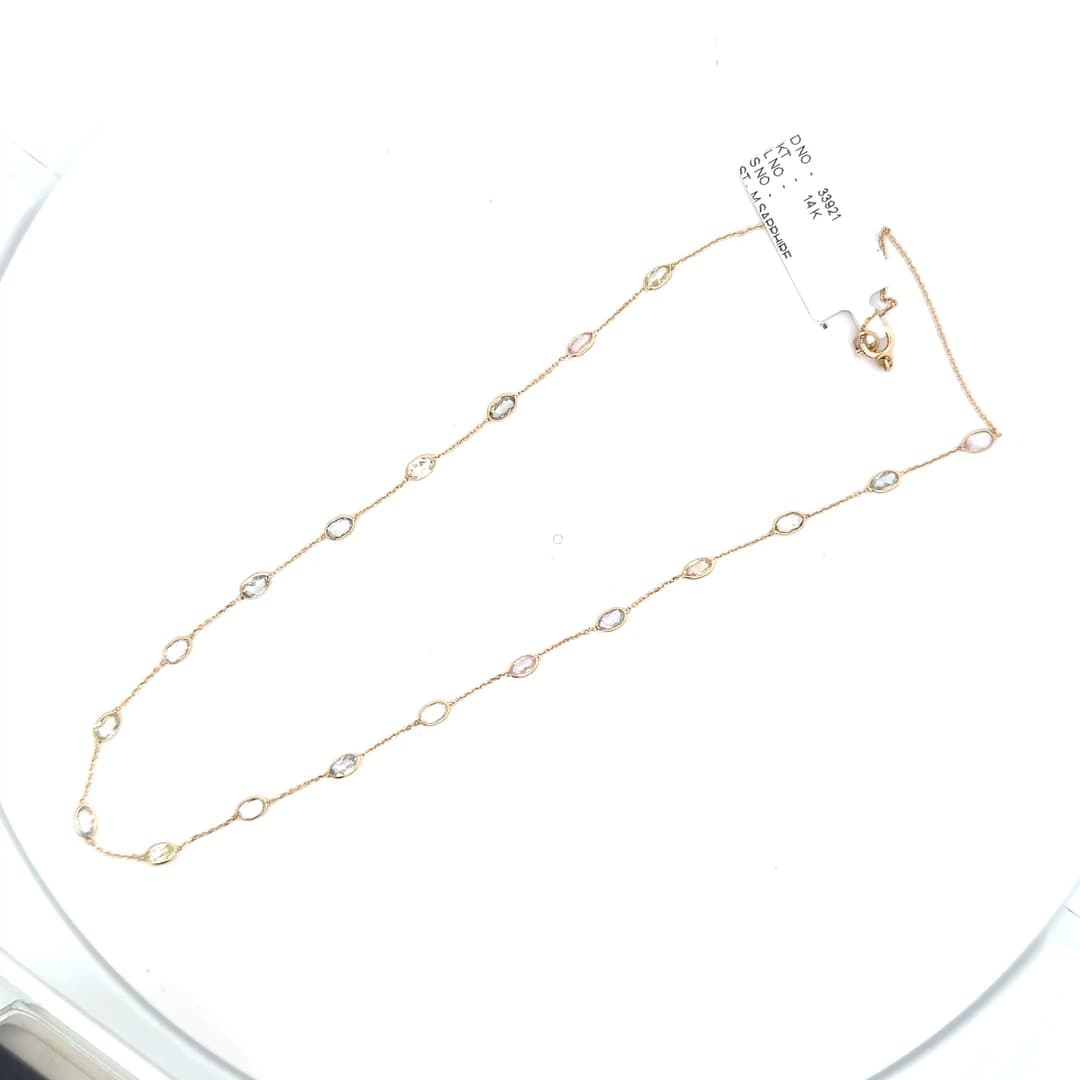 Multi-Sapphire Necklace in 14k Yellow Gold