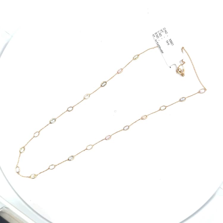 Multi-Sapphire Necklace in 14k Yellow Gold