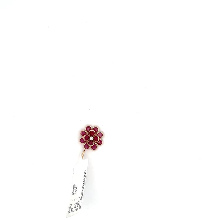 Ruby Diamond Pendant in 14k Yellow Gold