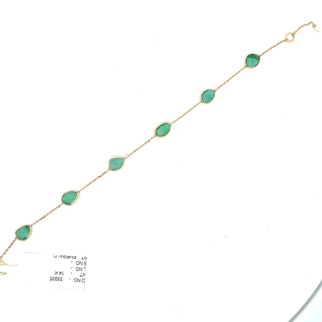 Emerald Bracelet in 14k Yellow Gold