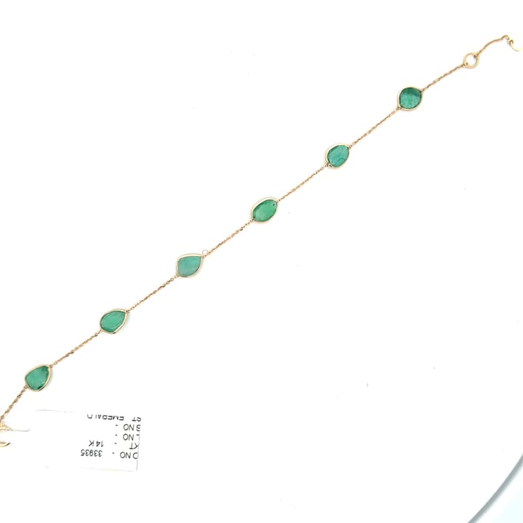Emerald Bracelet in 14k Yellow Gold