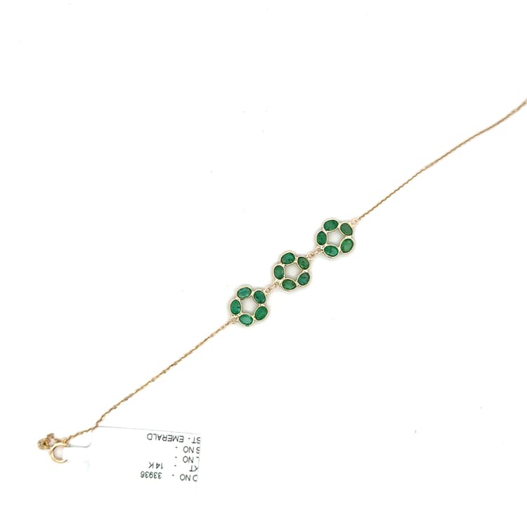 Emerald Bracelet in 14k Yellow Gold