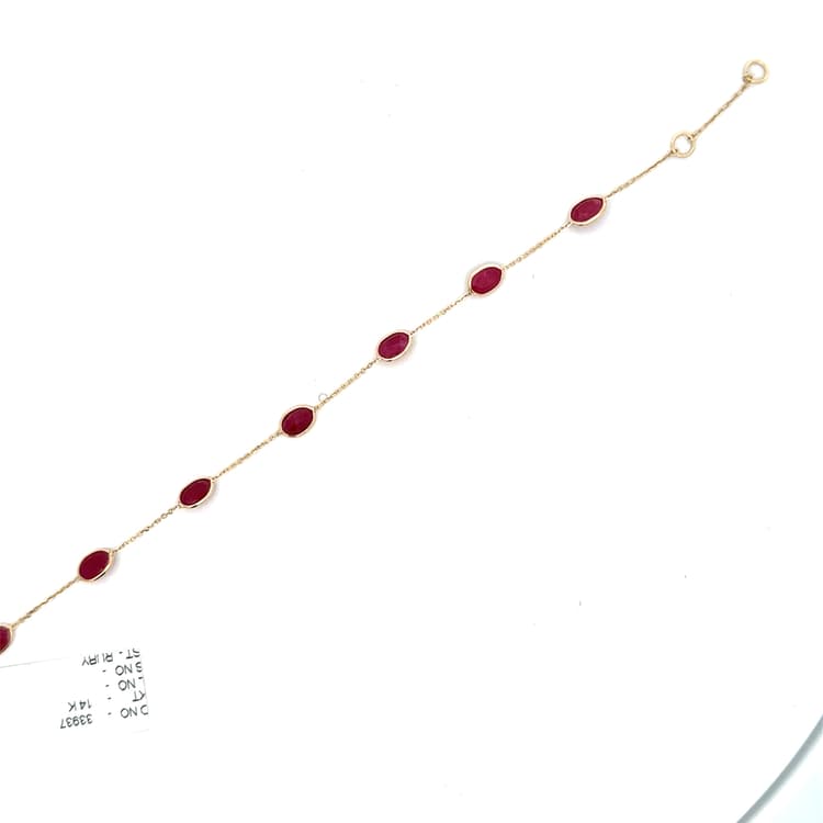 Ruby Bracelet  in 14k Yellow Gold