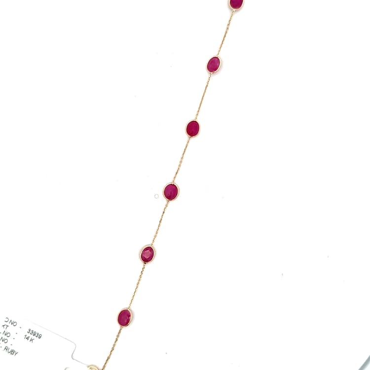 Ruby Bracelet  in 14k Yellow Gold
