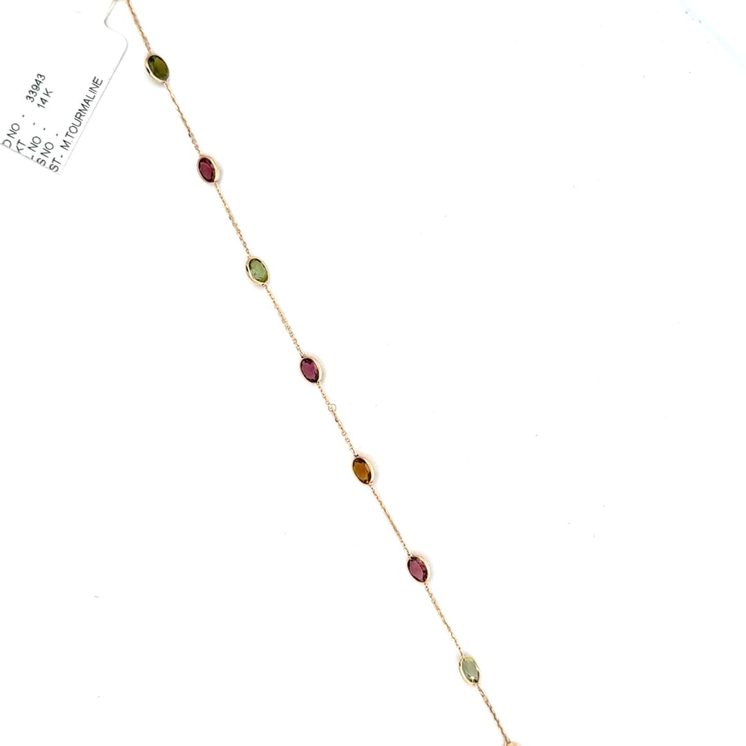 Multi-Tourmaline Bracelet in 14k Yellow Gold