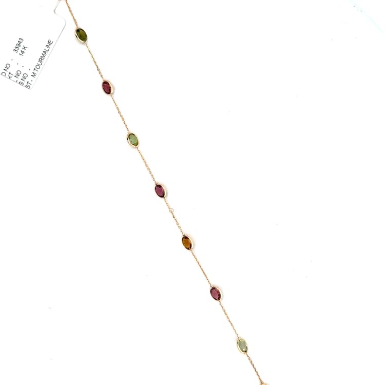 Multi-Tourmaline Bracelet in 14k Yellow Gold
