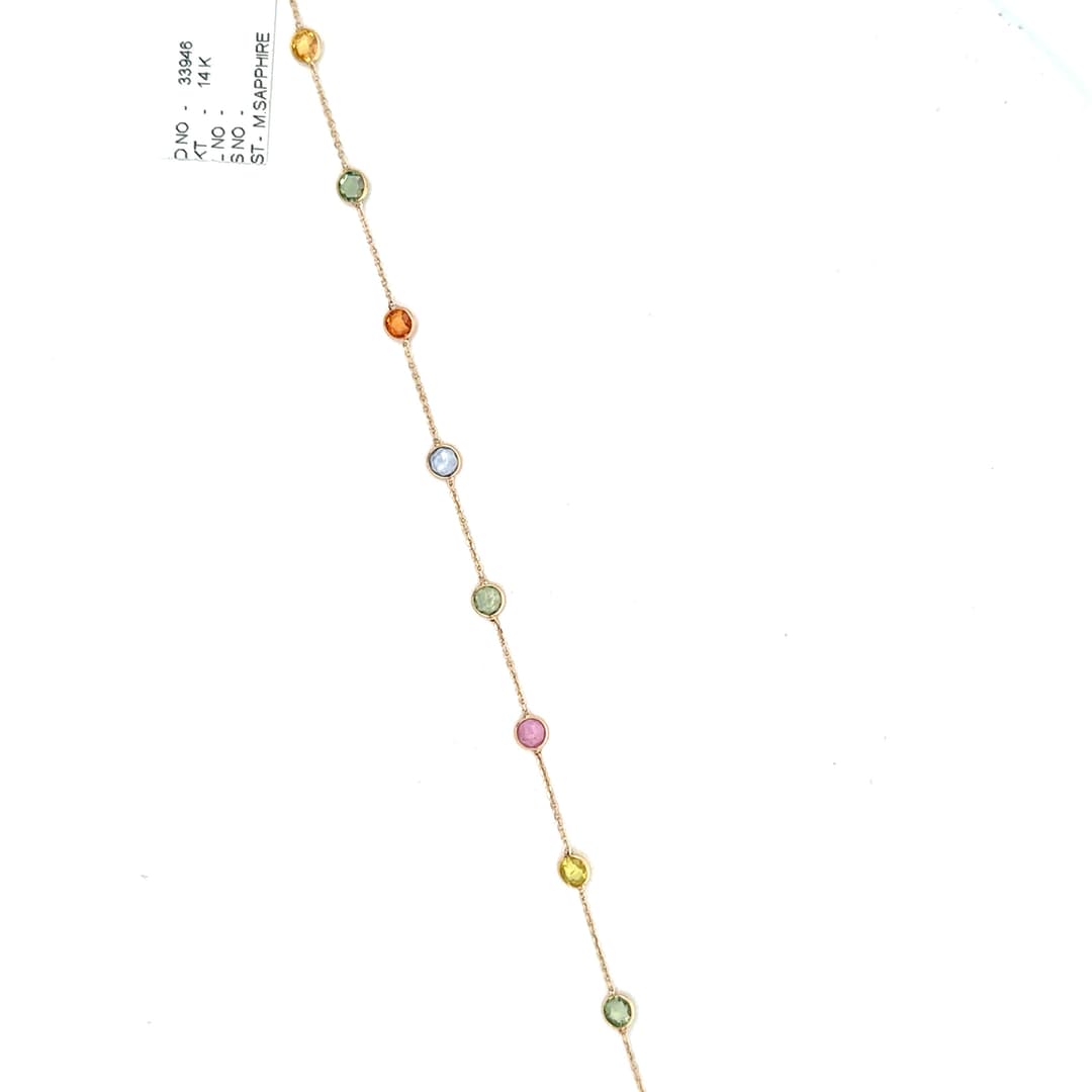 Multi-Sapphire Bracelet  in 14k Yellow Gold