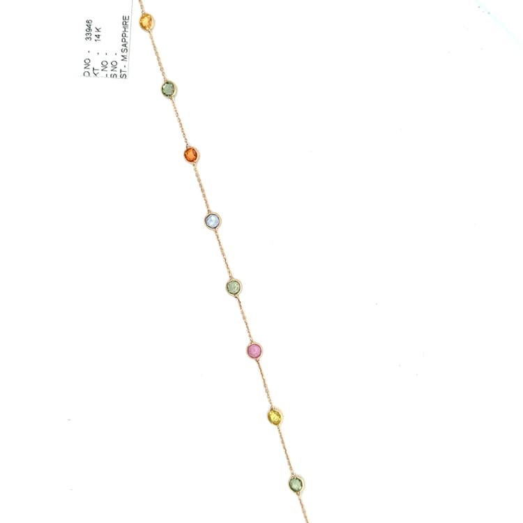 Multi-Sapphire Bracelet  in 14k Yellow Gold