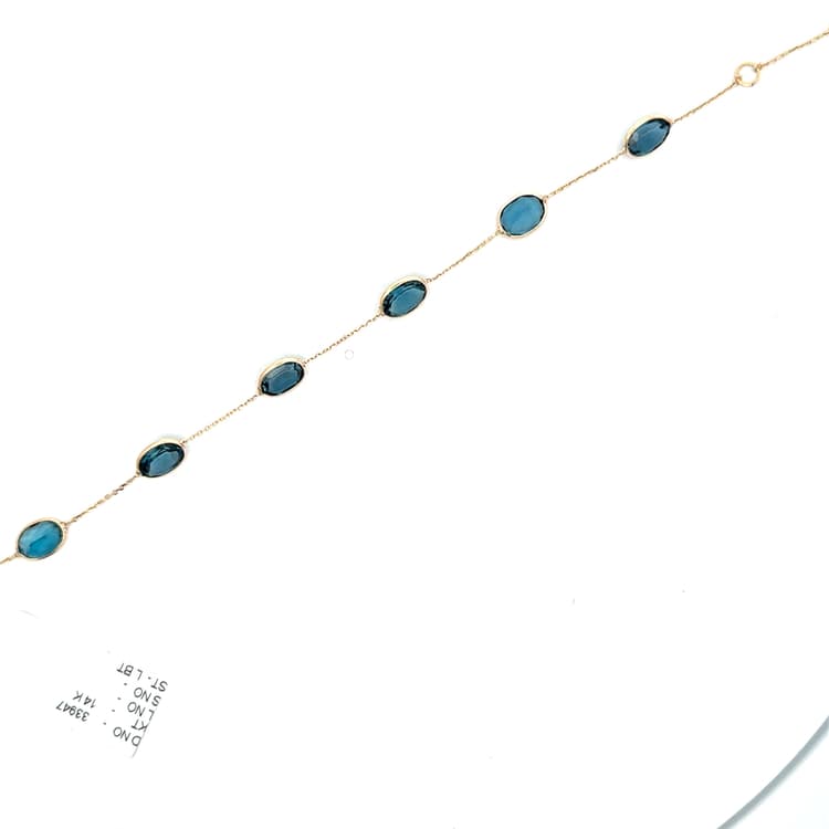 London Blue Topaz Bracelet  in 14k Yellow Gold