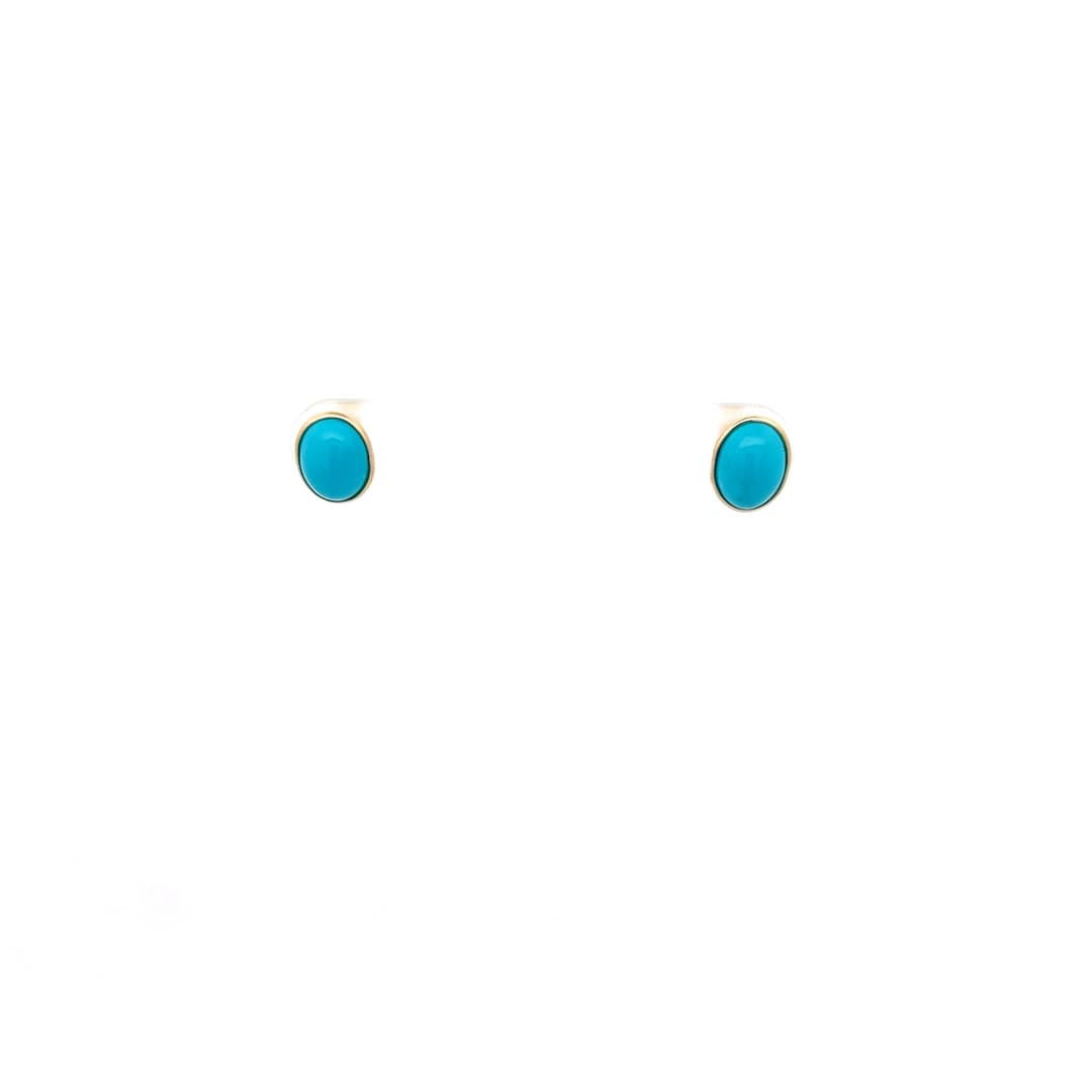 Turquoise Earring in 14k Yellow Gold