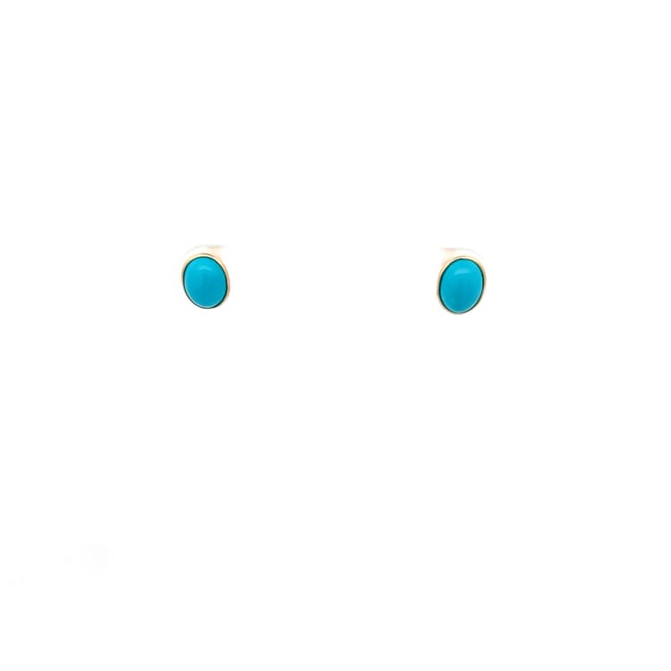 Turquoise Earring in 14k Yellow Gold