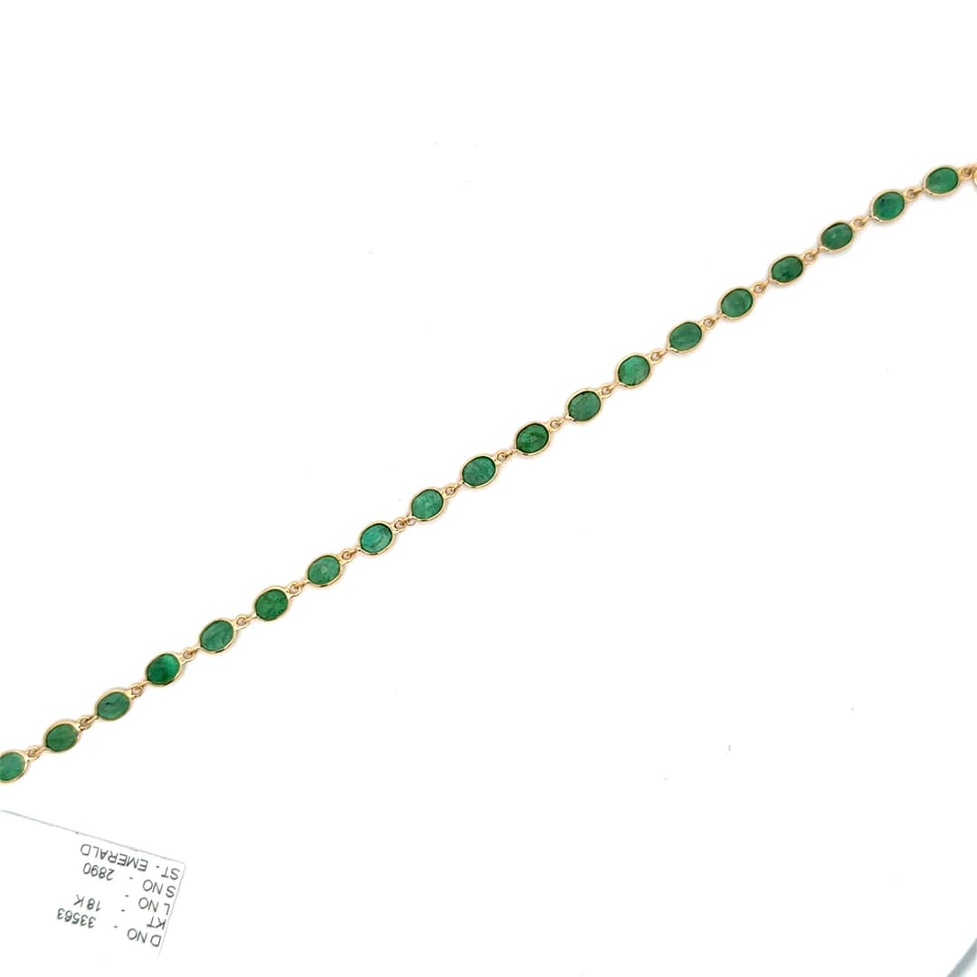 Emerald Bracelet in 14k Yellow Gold