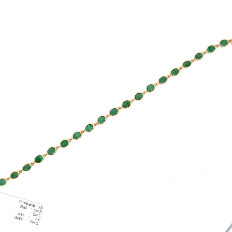 Emerald Bracelet in 14k Yellow Gold