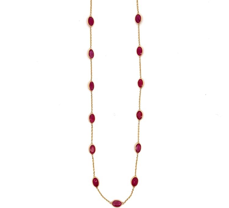 Ruby Necklace in 14k Yellow Gold