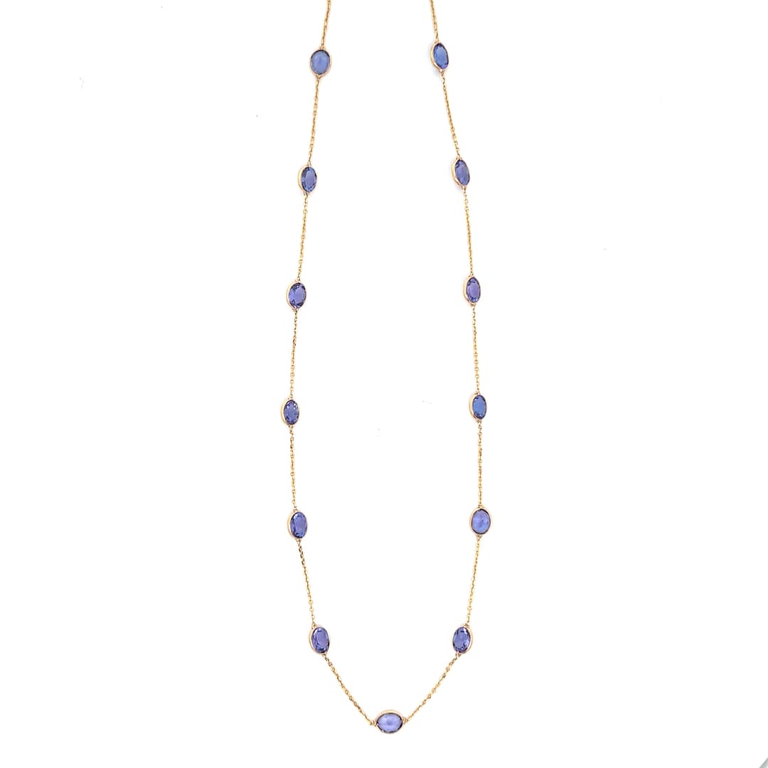 Tanzanite Necklace in 14k Yellow Gold