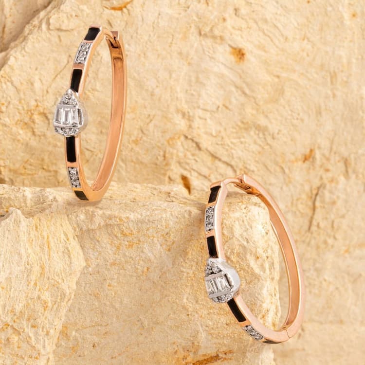 Diamond hoop earrings