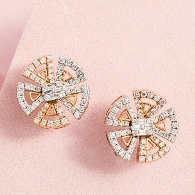 Flower Rose Gold Earrings