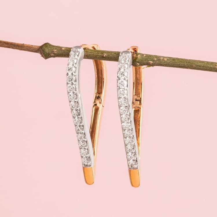 Diamond Heart hoop earrings