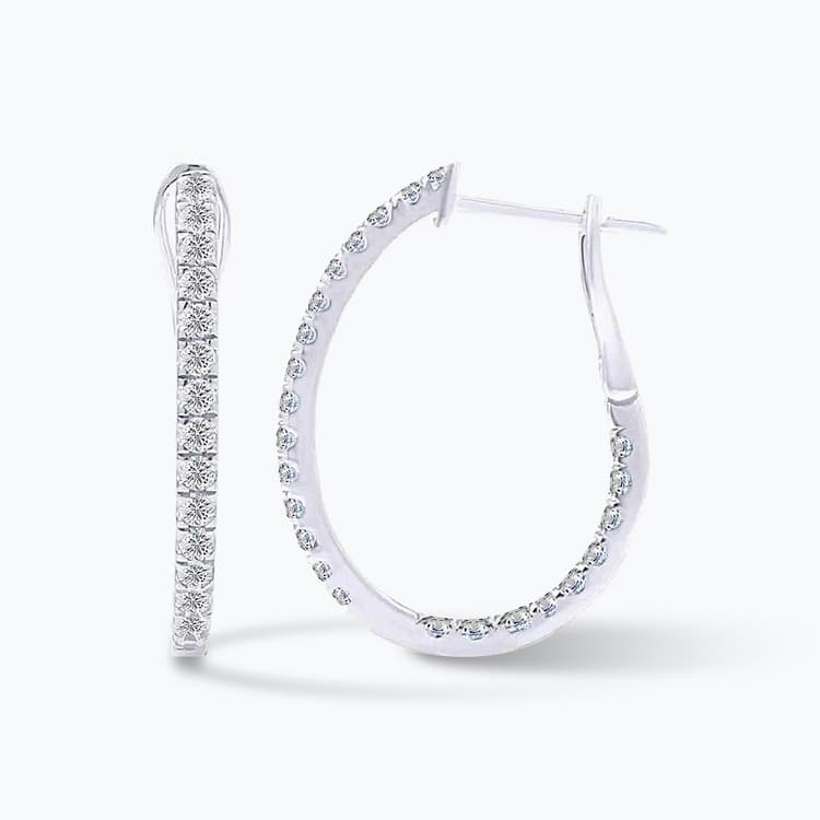 Diamond Hoops Earrings