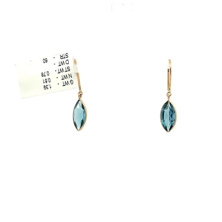Marquises Shape London Blue Topaz Earrings