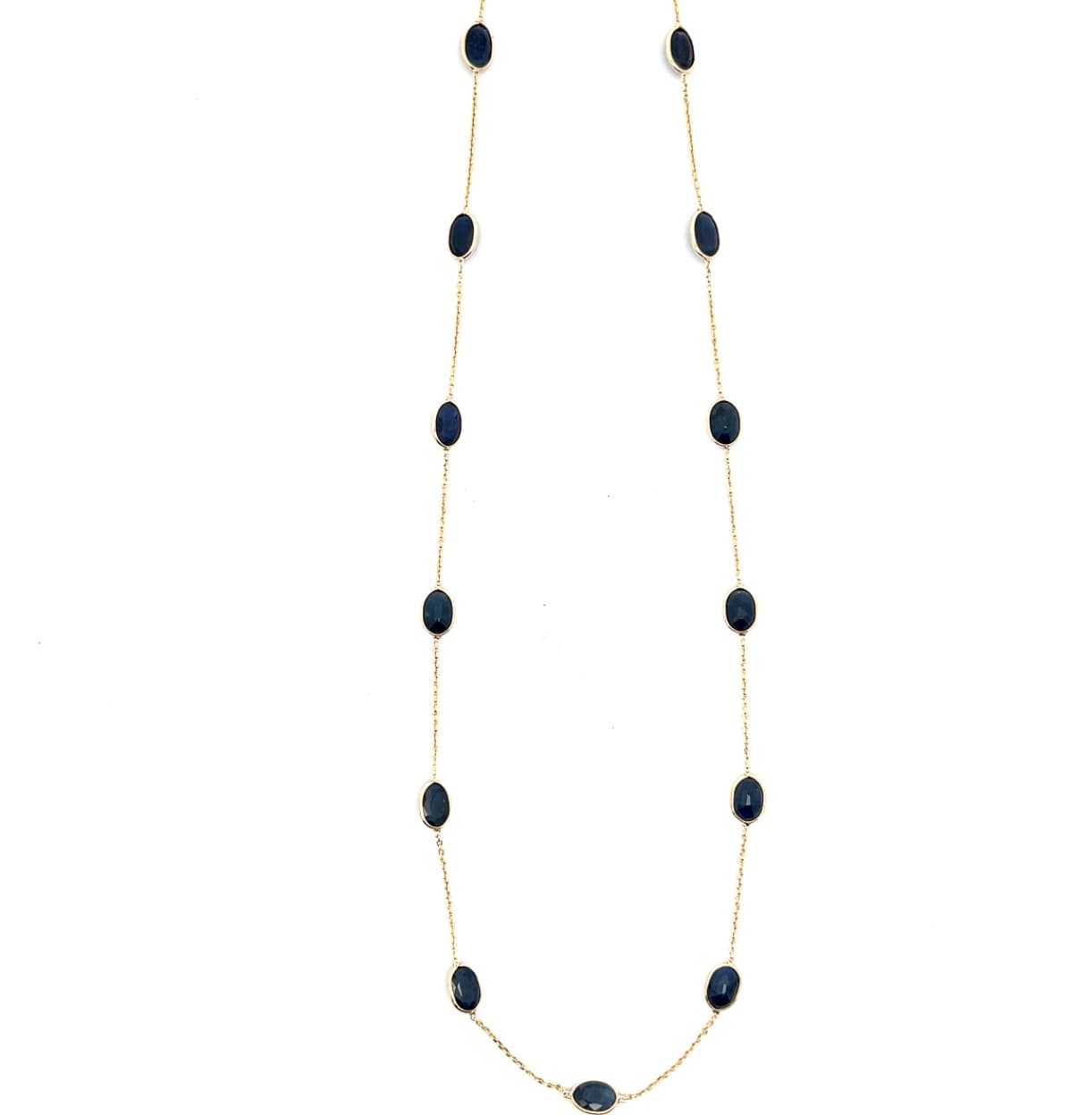 Blue Sapphire Necklace in 18k Yellow Gold