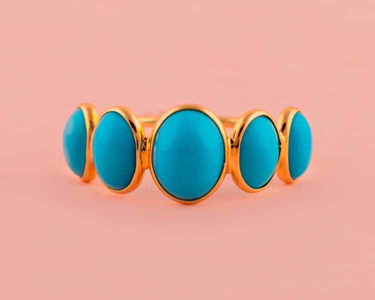 Turquoise Ring  in 14k Yellow Gold