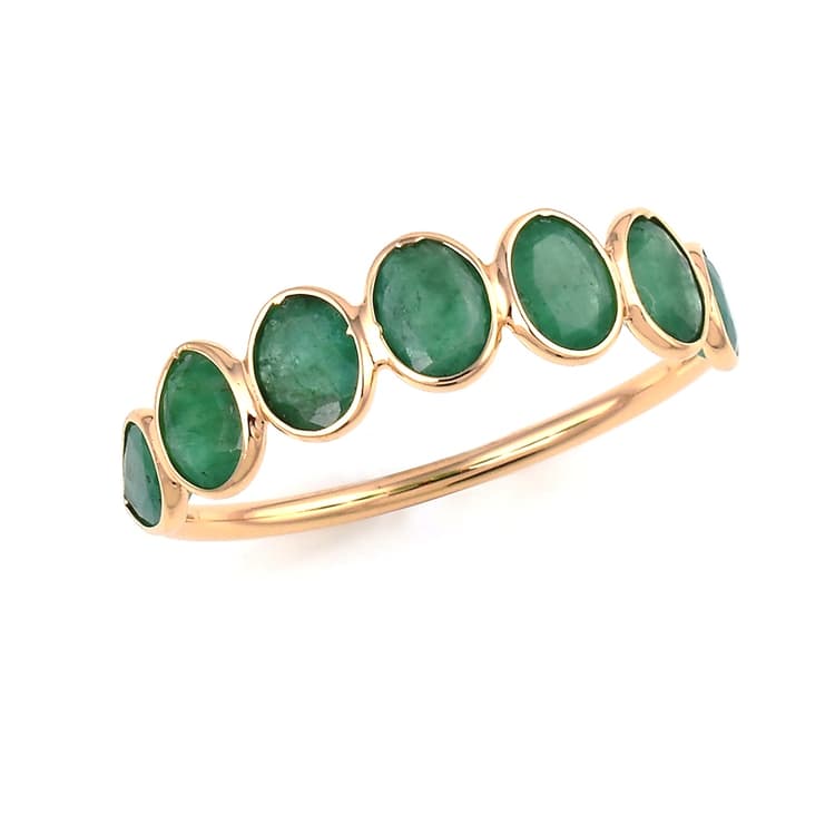 Emerald Ring in 14k Yellow Gold