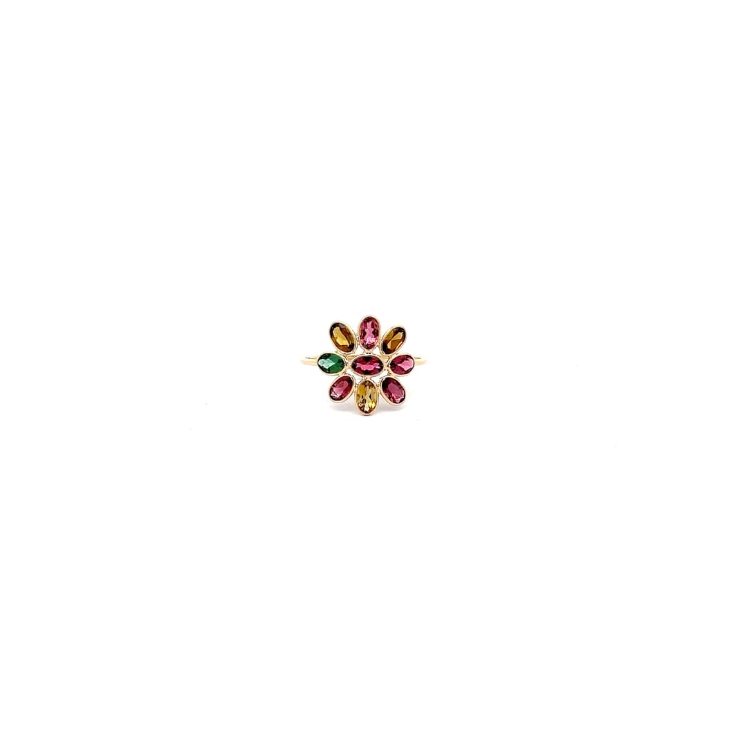 Multi-Tourmaline Ring in 14k Yellow Gold