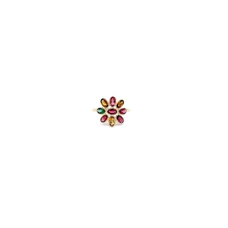 Multi-Tourmaline Ring in 14k Yellow Gold