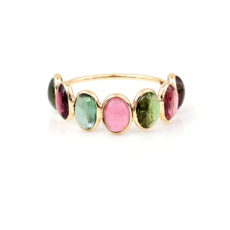 Multi-Tourmaline Ring in 14k Yellow Gold