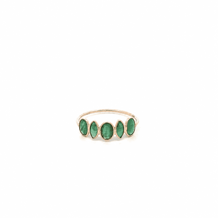 Emerald Crown Ring in 14k Yellow Gold 1