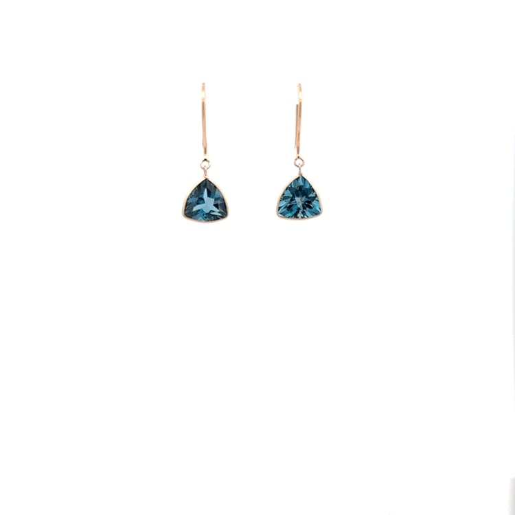 London Blue Topaz Earring in 14k Yellow Gold