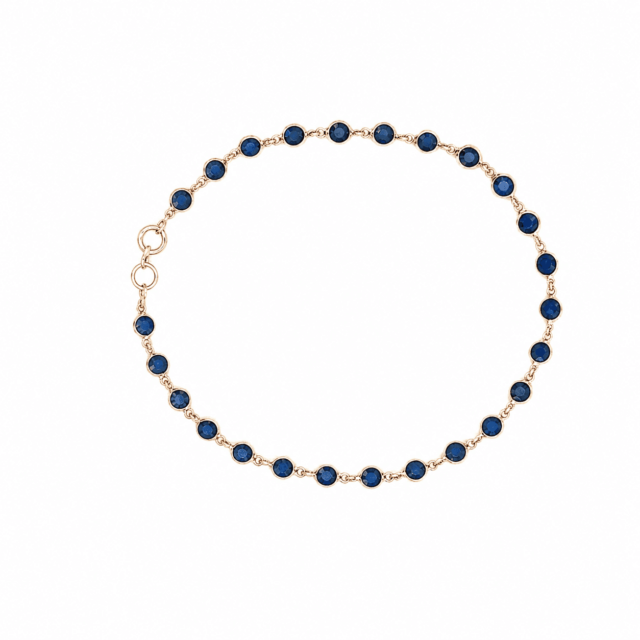 Blue Sapphire Bracelet in 14k Yellow Gold