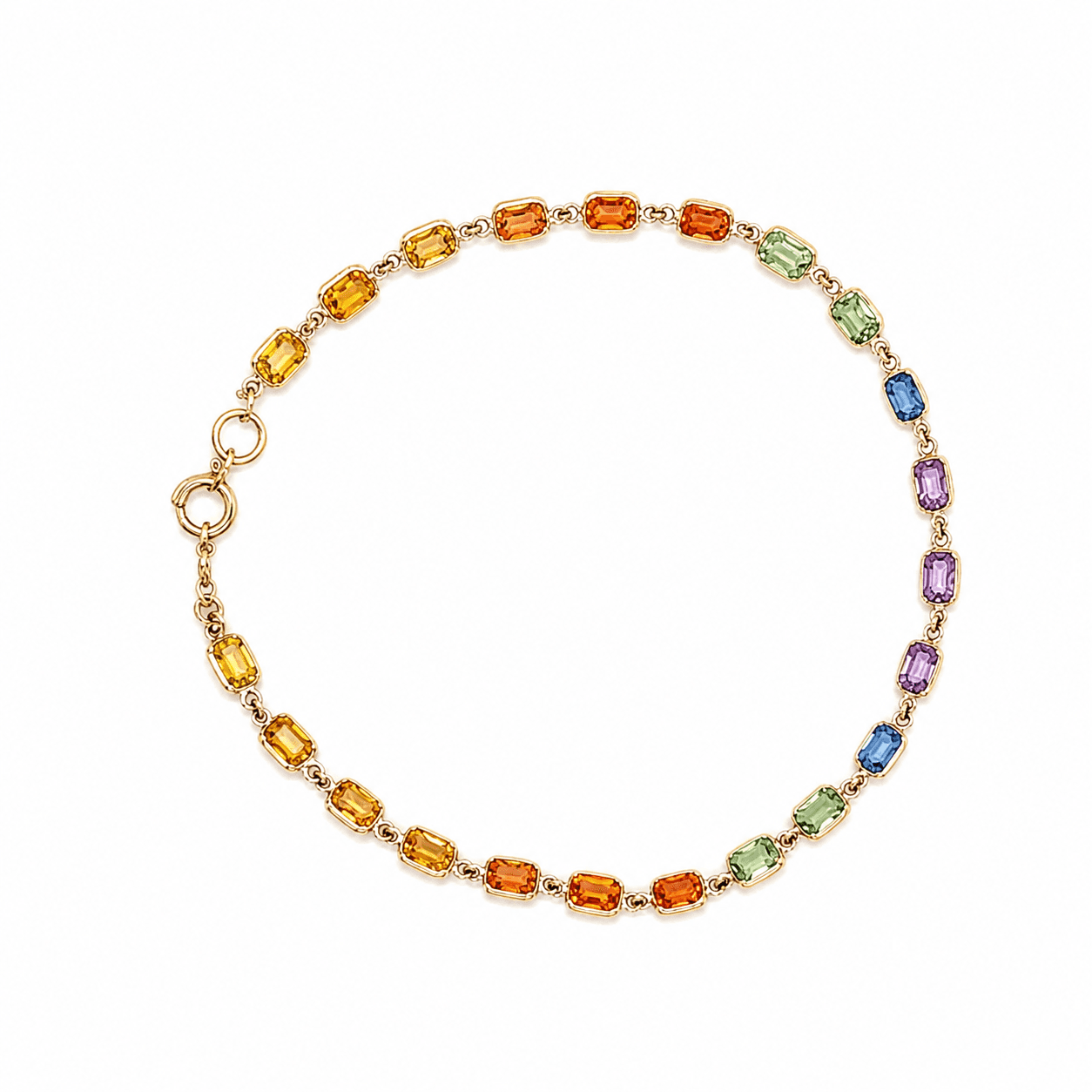 Multi Sapphire Bracelet in 14k Yellow Gold
