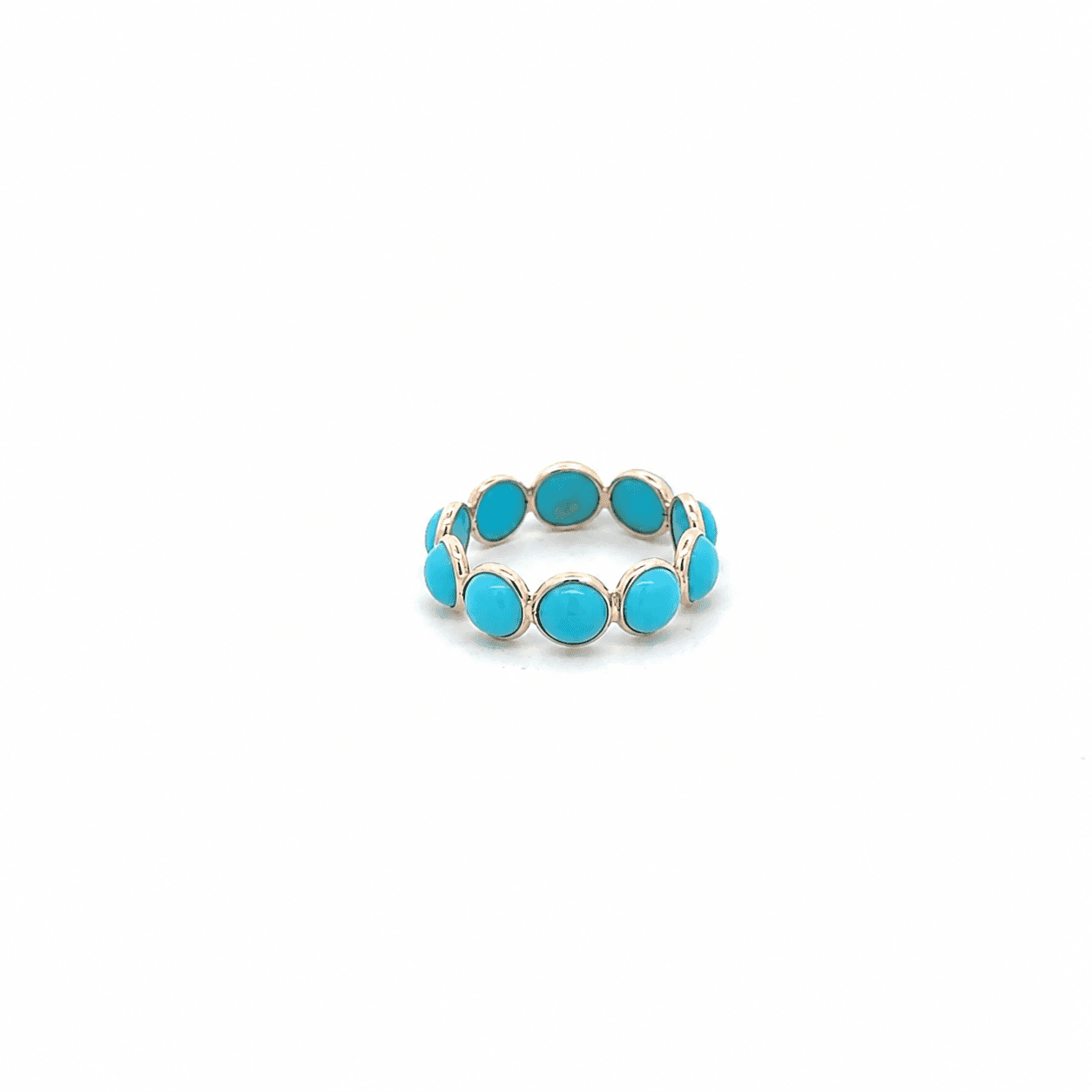 Turquoise Band Ring in 14k Yellow Gold 2