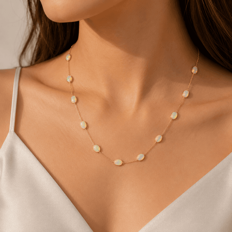 Opal Necklace in 14k Yellow Gold 1