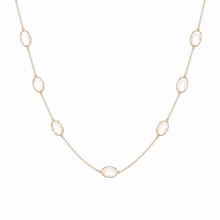 W.Rainbow Necklace in 14k Yellow Gold