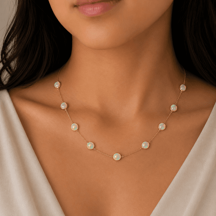 Opal Necklace in 14k Yellow Gold 2