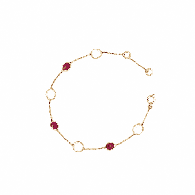 W. Rainbow-Ruby Bracelet in 18k Yellow Gold