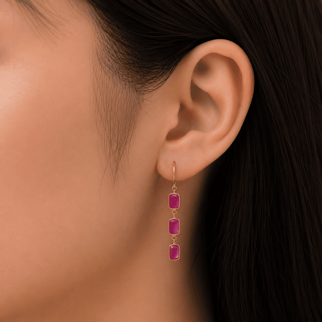 Ruby Earring in 18k Yellow Gold
