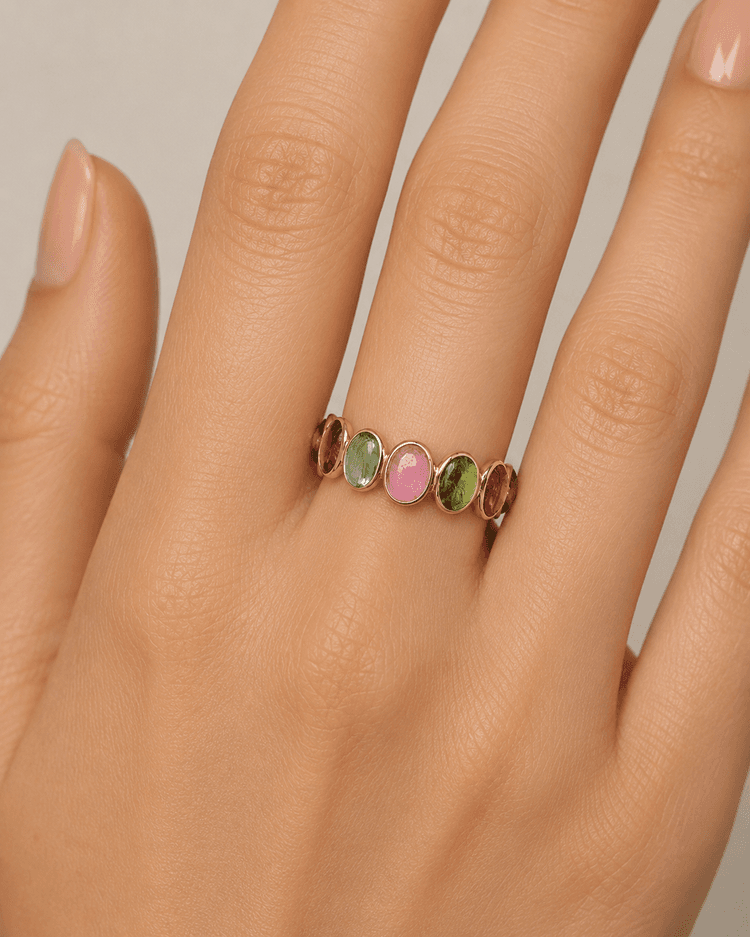 Multi-Tourmaline Ring in 14k Yellow Gold